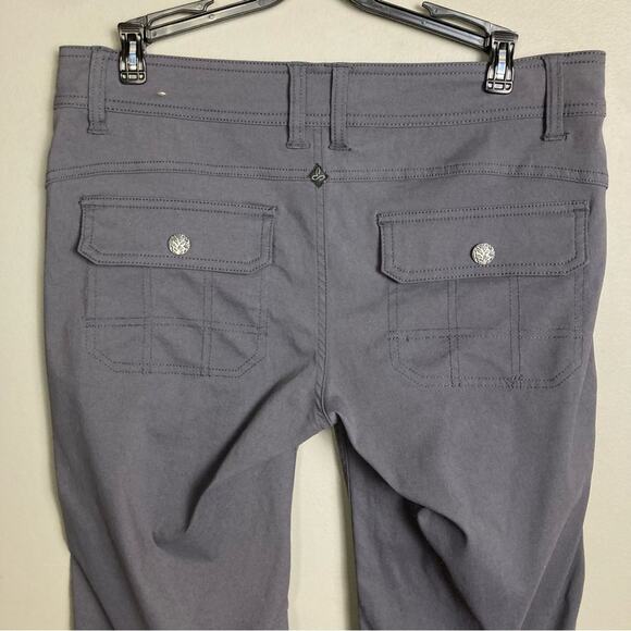 Prana convertible pants women's size 8 gray Monarch capri GORPcore Granola hike - Picture 4 of 11